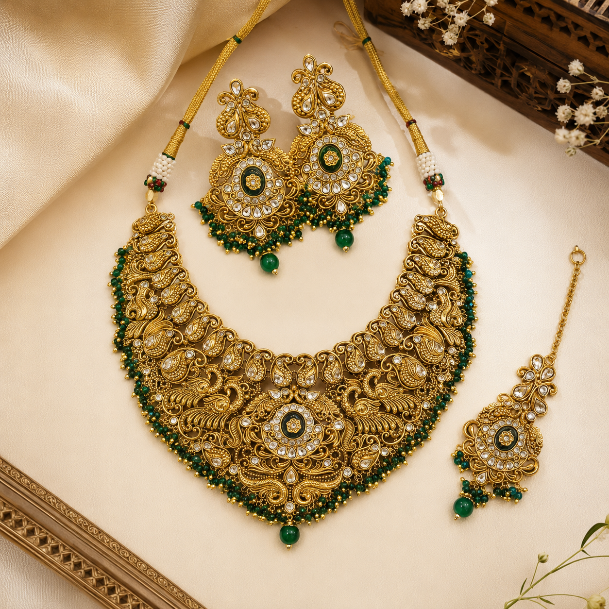Green Maharani Kundan Necklace