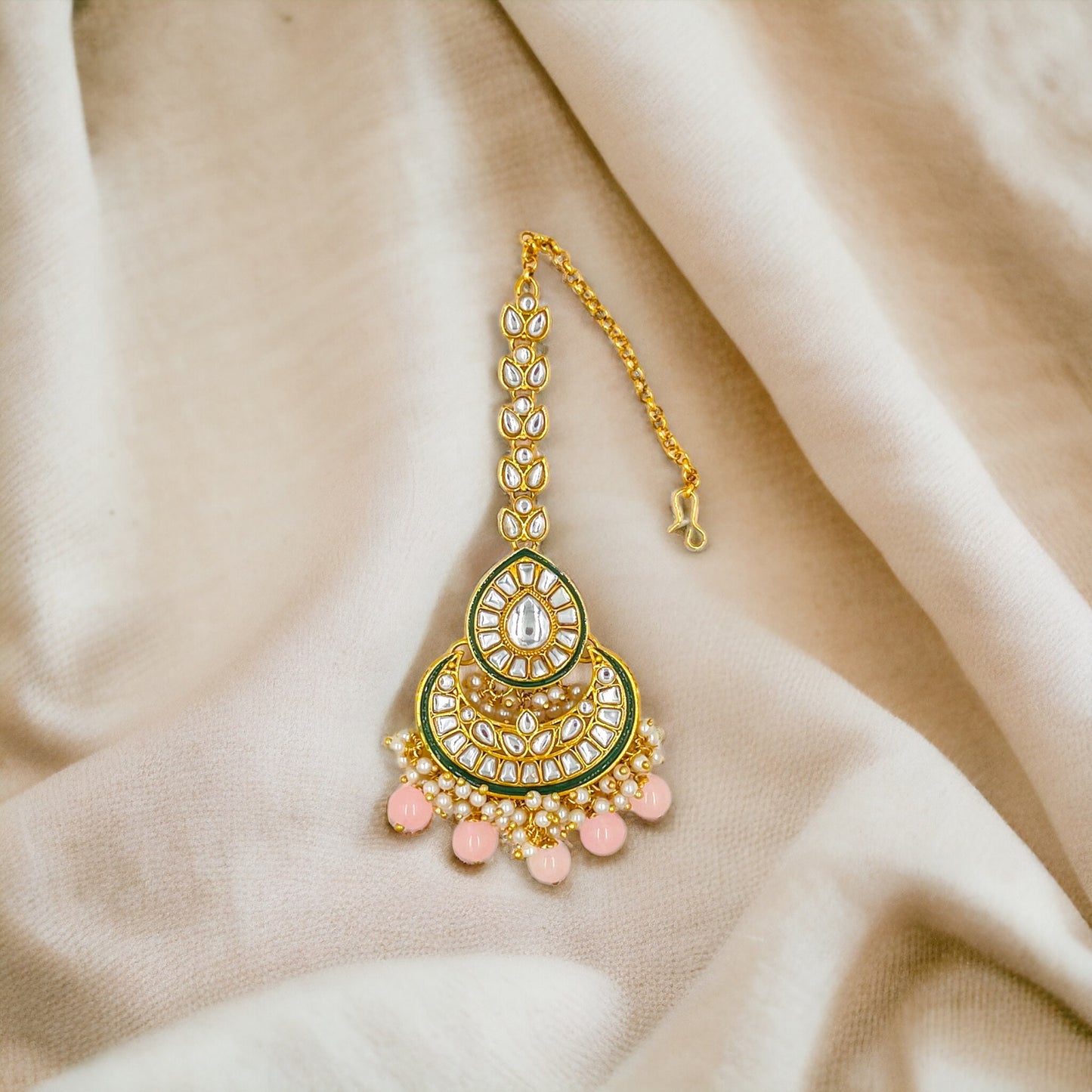 Pink Bhavya Kundan Necklace