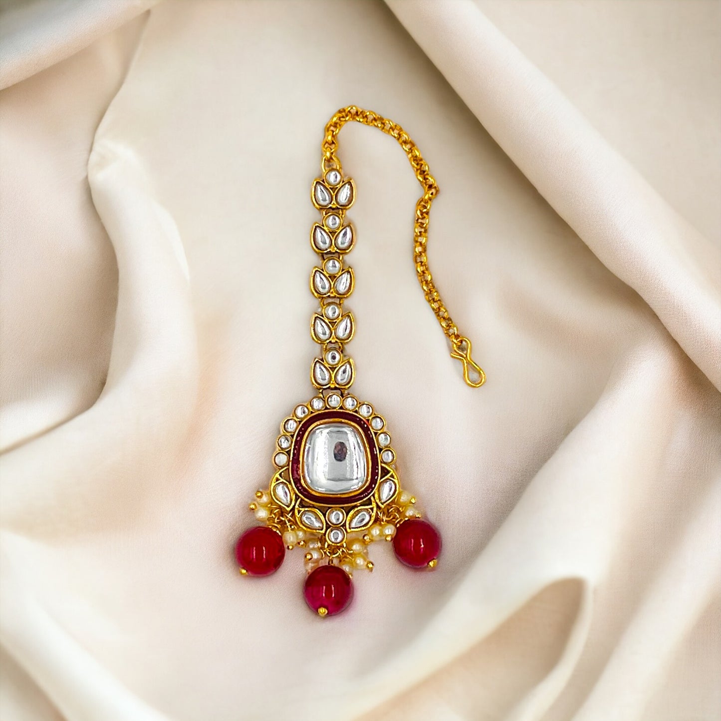 Maroon Kavya Kundan Necklace