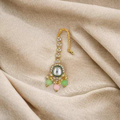 Mint & Pink Kavya Kundan Necklace