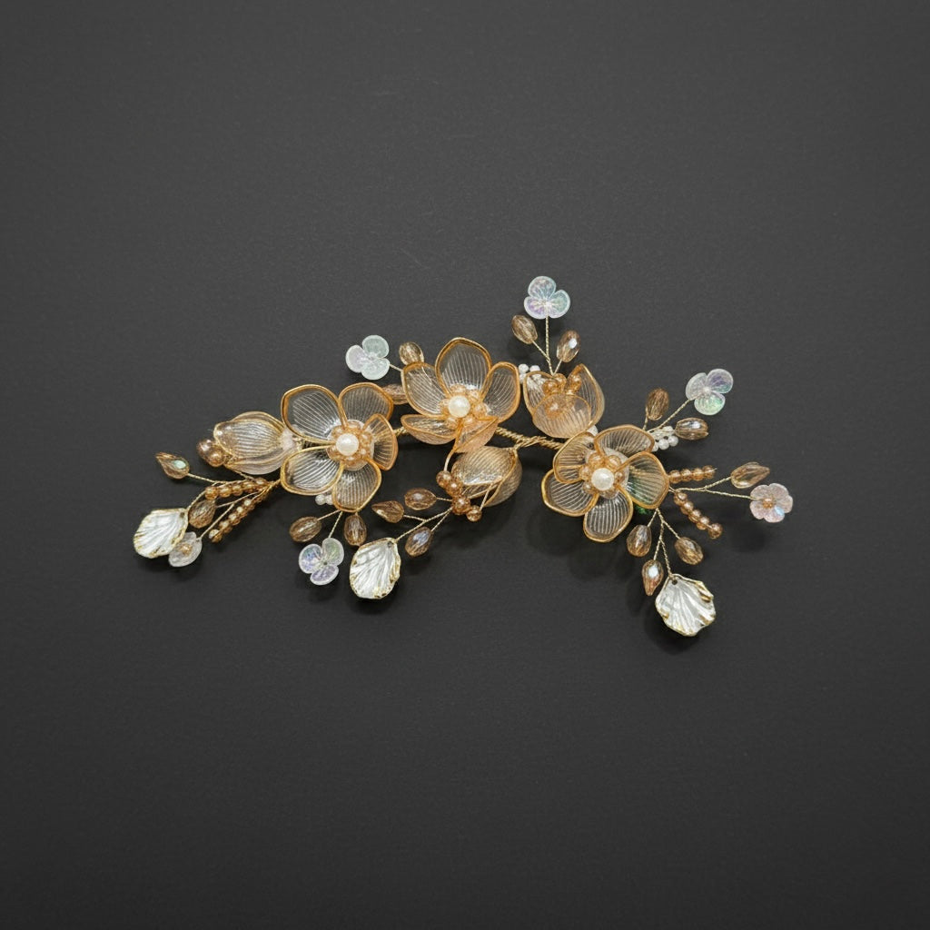 Golden Dew Floral Hair Vine