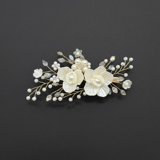 Ivory Pearl Bloom Hair Clip