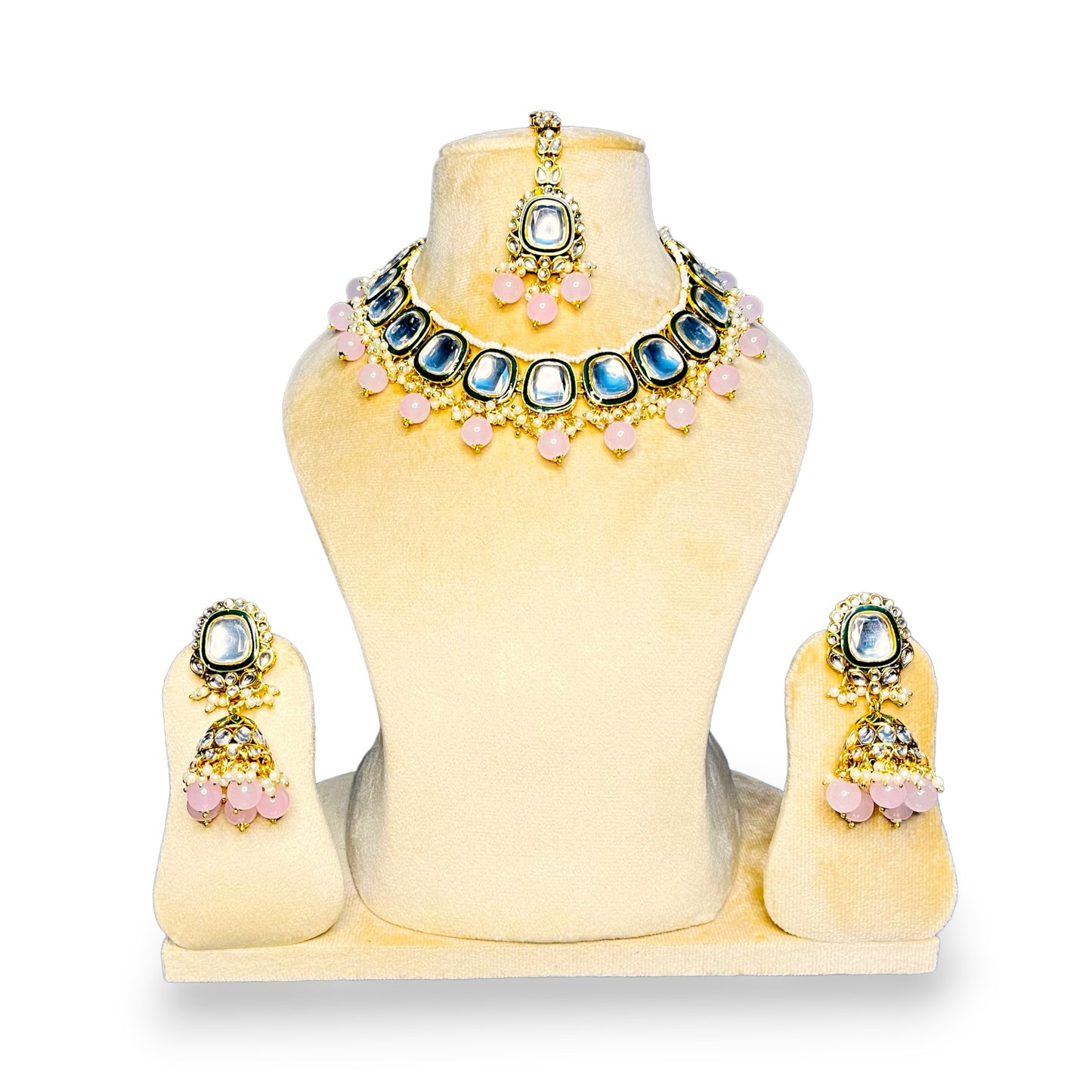 Pink Kavya Kundan Necklace