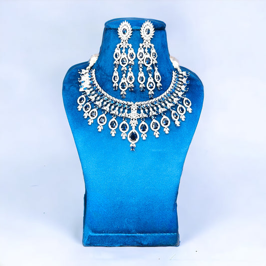 Blue Aria American Diamond Necklace