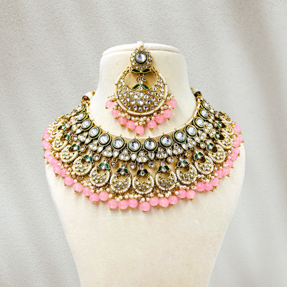 Pink Roshni Kundan Necklace