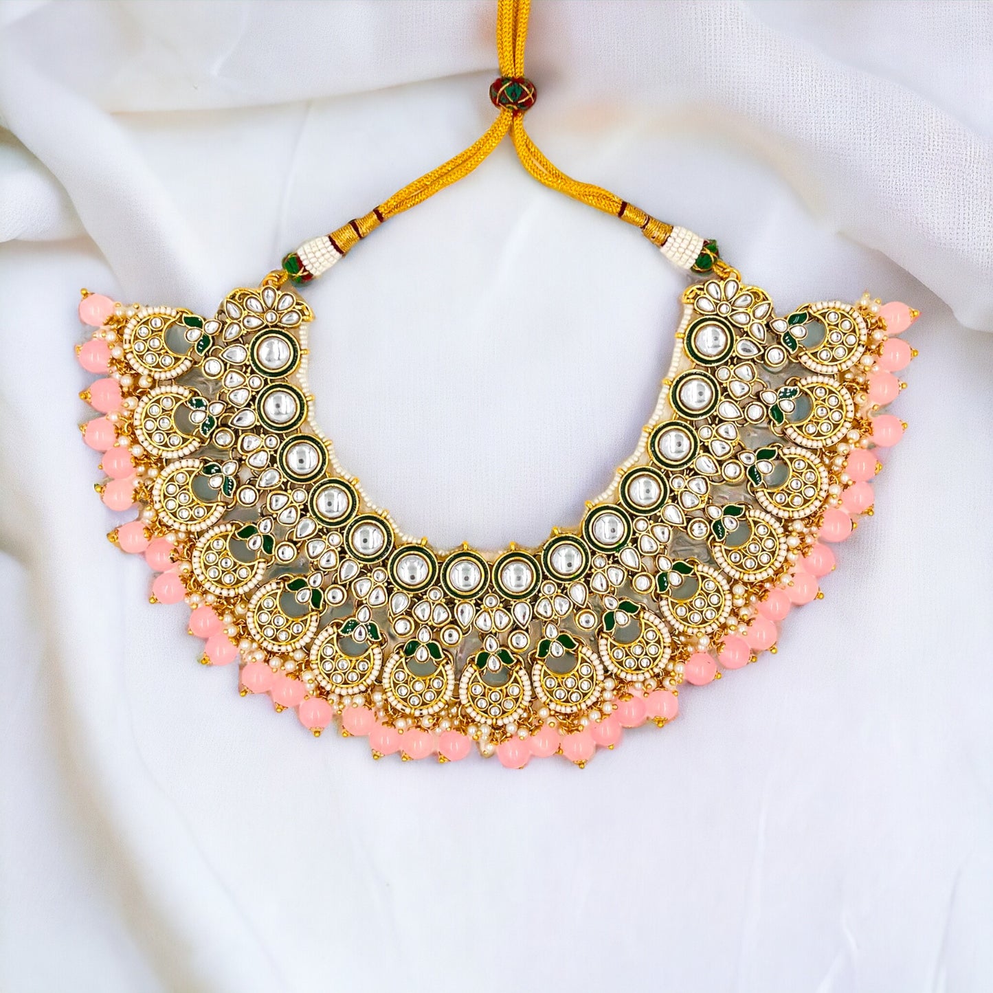 Pink Roshni Kundan Necklace