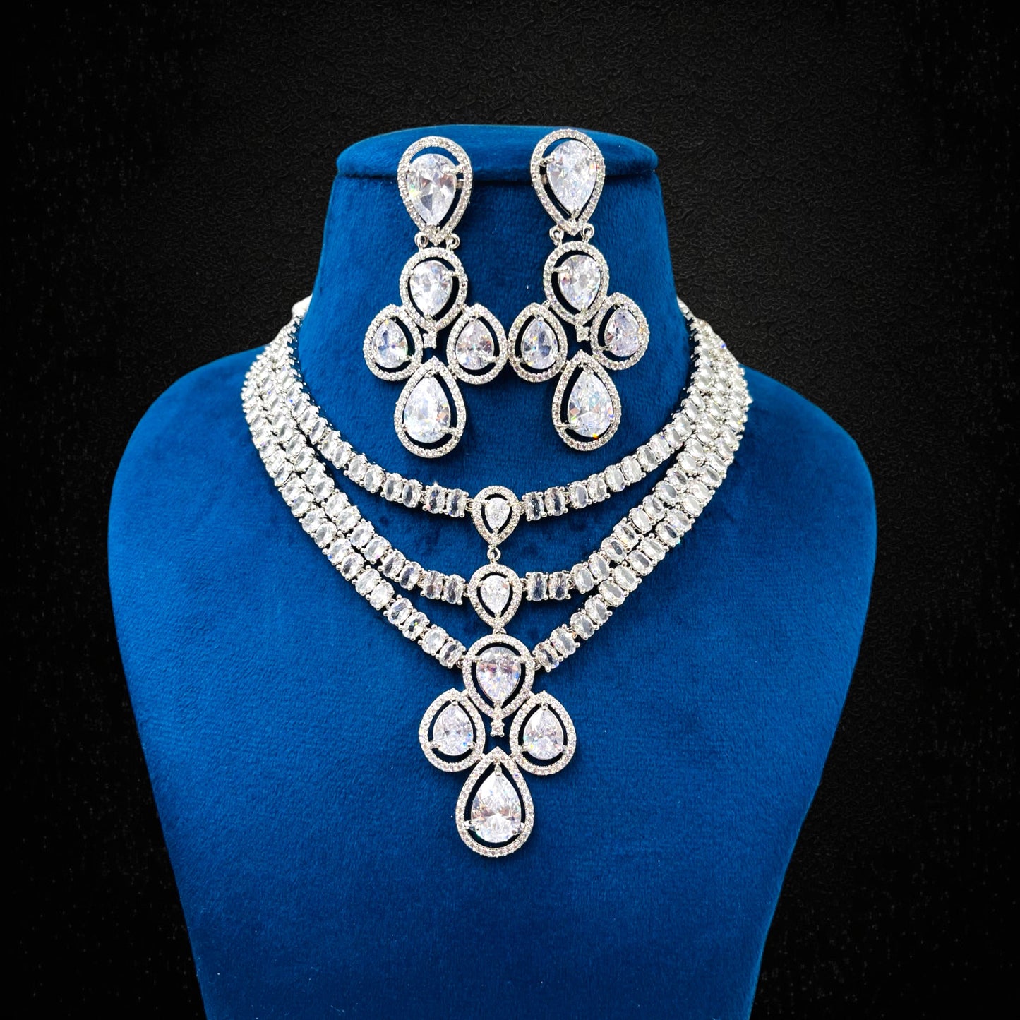 White Nisha American Diamond Necklace