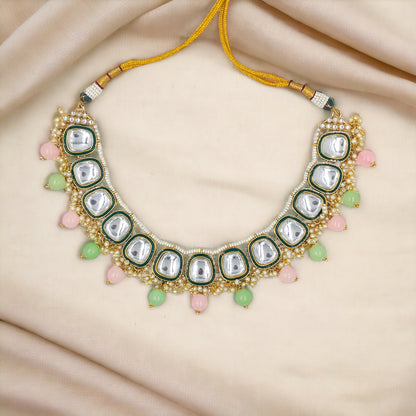 Mint & Pink Kavya Kundan Necklace