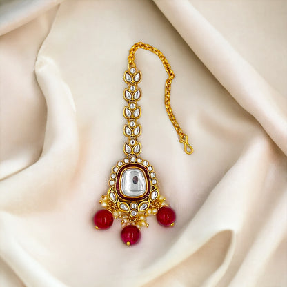 Maroon Kavya Kundan Necklace