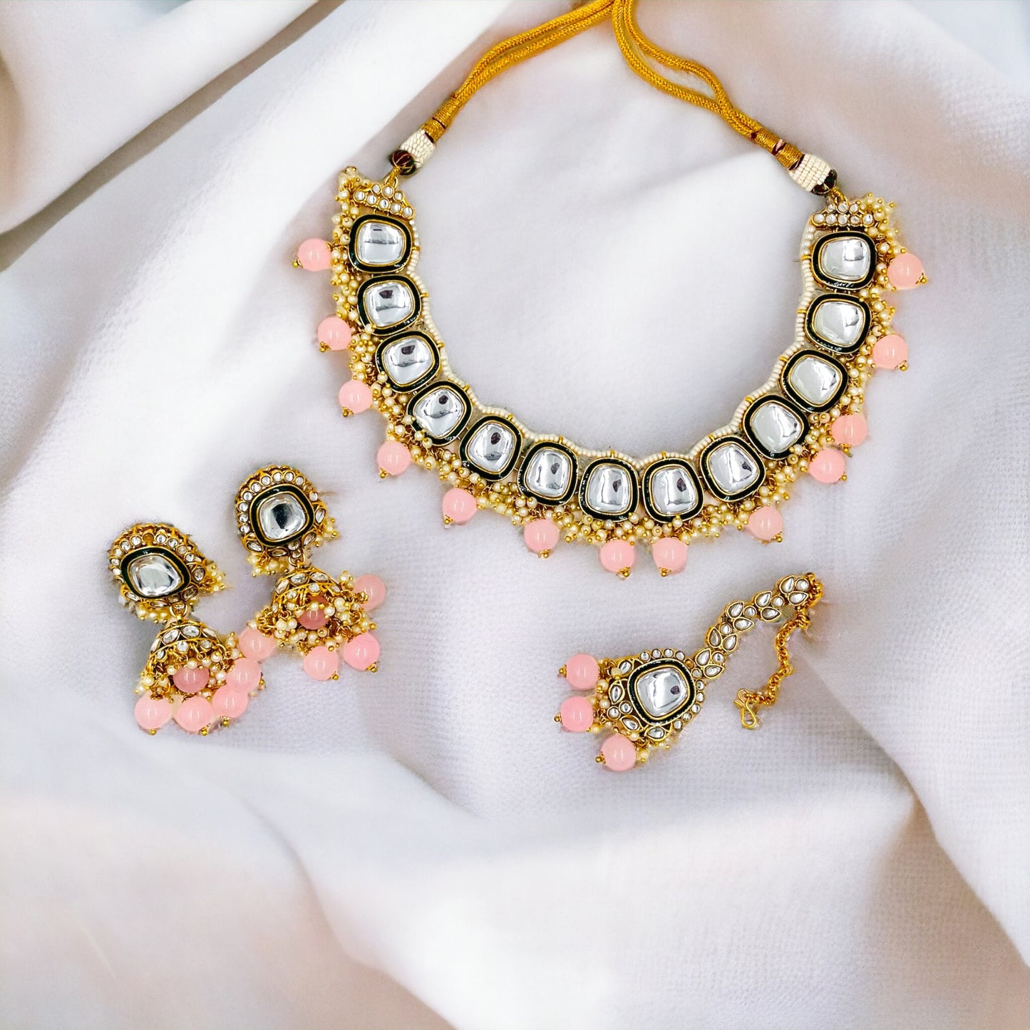 Pink Kavya Kundan Necklace