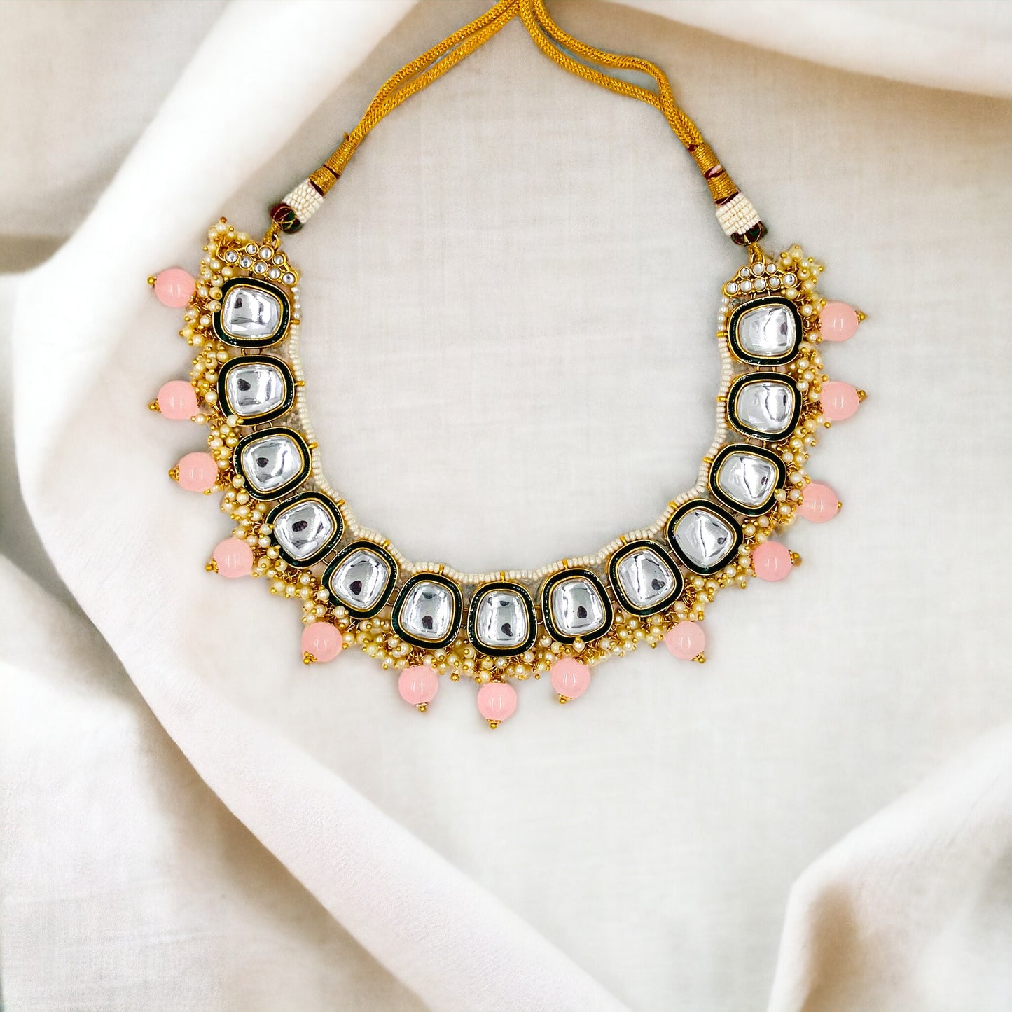 Pink Kavya Kundan Necklace