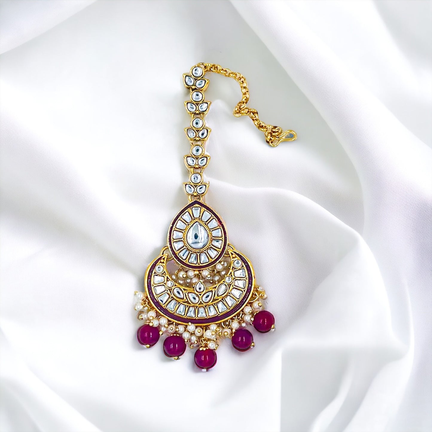 Maroon Bhavya Kundan Necklace